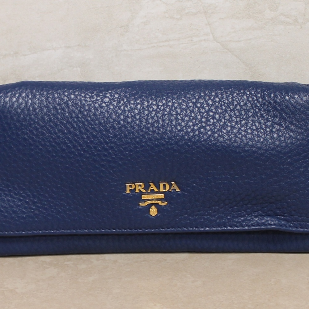 Prada Blue Leather Wallet